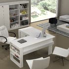 Mesa de Escritório sem Gavetas L Branca Tecno Mobili