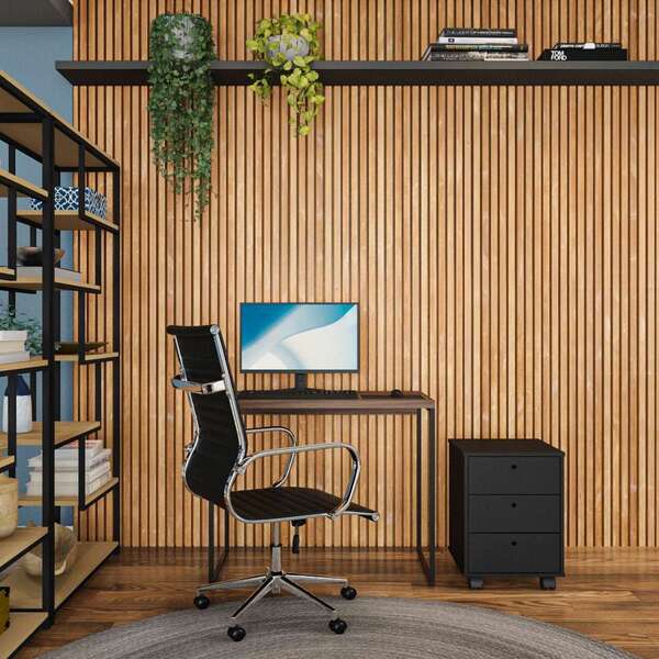 Mesa De Escritório Spencer Nogal 90 Cm