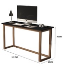 Mesa De Estudo  120cm Preto Para Quarto Pequeno Pés Madeira