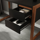 Mesa De Estudo Compacta 120 Cm Home Office Preto Castanho Mad