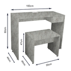 Mesa De Estudo Computador 1 Gaveta Tomada E Banco Cor Marmore