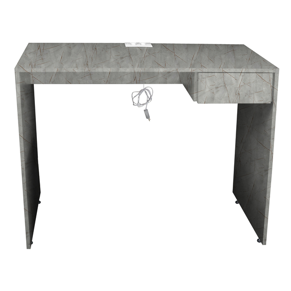 Mesa De Estudo Computador Quarto 1 Gaveta Tomada Cor Marmore
