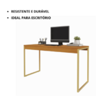 Mesa De Estudo Industrial Amplo Espaço Home Office Pé De Ferr