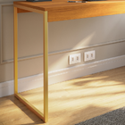 Mesa De Estudo Industrial Amplo Espaço Home Office Pé De Ferr