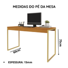 Mesa De Estudo Industrial Amplo Espaço Home Office Pé De Ferr