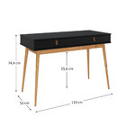 Mesa De Estudo Para Quarto Office Madeira Preto Freijó Wanda