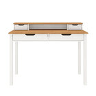 Mesa De Estudo Quarto Retrô Minimalista Madeira 1 Nicho Branc