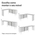 Mesa De Estudos Em L 3 Gavetas Branco Lisboa Madesa