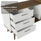 Mesa De Estudos Em L 3 Gavetas Branco/rustic Lisboa Madesa