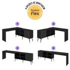 Mesa De Estudos Em L Com 3 Gavetas Porto Multimóveis Mp6047