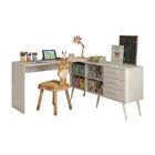 Mesa De Estudos Em L Com 3 Gavetas Porto Multimóveis Mp6047