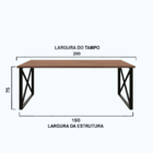Mesa De Ferro E Madeira Home Office Mesa Triangle - Preto - 2
