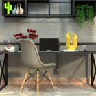 Mesa De Ferro E Madeira Home Office Mesa Triangle - Preto - 2