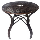 Mesa De Fibra Redonda Com Furo P/ Ombrelone Junco Jardim