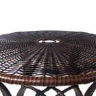 Mesa De Fibra Redonda Com Furo P/ Ombrelone Junco Jardim