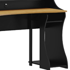 Mesa De Game Linha Madri Carvalho/preto 3 Prateleiras Madeira