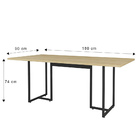Mesa De Jantar 06 Lugares Lina 180 Cm Natural Base Metálica I