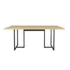 Mesa De Jantar 06 Lugares Lina 180 Cm Natural Base Metálica I