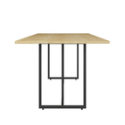 Mesa De Jantar 06 Lugares Lina 180 Cm Natural Base Metálica I