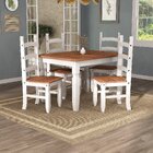 Mesa De Jantar 1,20 Cm Com 4 Cadeiras Branco/cera Acapulco