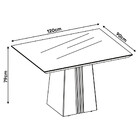 Mesa De Jantar 1,20 Tampo De Madeira Chanfrado Com Vidro Itál