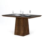 Mesa De Jantar 1,20 Tampo De Madeira Chanfrado Com Vidro Itál