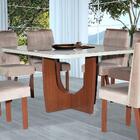 Mesa De Jantar 1,35x1,35m Barcelona Bom Pastor Amêndoa E Off