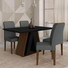 Mesa De Jantar 1,36 4 Cadeiras Suiça Imbuia/preto/cinza - M.