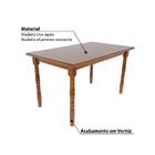 Mesa De Jantar 1,59m Torneada Madeira Uva Japão Marrom