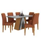 Mesa De Jantar 1,60 6 Cadeiras Suiça Cinam/off W/terrac - M.