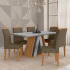 Mesa De Jantar 1,60 6 Cadeiras Suiça Cinam/off Wh/capuc - M.