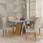 Mesa De Jantar 1,60 6 Cadeiras Suiça Cinamo/off Wh/bege - M.