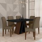 Mesa De Jantar 1,60 6 Cadeiras Suiça Imbuia/preto/capuc - M.