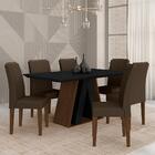 Mesa De Jantar 1,60 6 Cadeiras Suiça Imbuia/preto/marro - M.