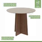 Mesa De Jantar 100x100cm Tampo Mdf/vidro Celebrare Móveis Lop
