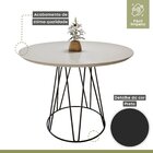 Mesa De Jantar 110cm Tampo Mdf Laqueado/vidro Dubai  Preto/of