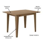 Mesa De Jantar 120cm 4 Lugares Moscou Amendoa