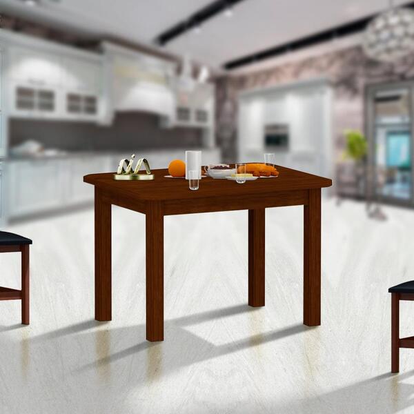 Mesa De Jantar 120cm Madeira Maciça Para 4 Lugares Castanho S