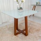 Mesa De Jantar 120cm X 90cm Tampo Laqueado Pés Madeira Maciça