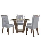 Mesa De Jantar 120x80 Com 4 Cadeiras Apogeu - Móveis Lopas