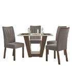 Mesa De Jantar 120x80 Com 4 Cadeiras Apogeu - Móveis Lopas