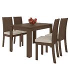 Mesa De Jantar 120x80 Com 4 Cadeiras Athenas Imbuia/ - Móveis