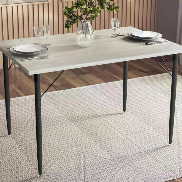 Mesa De Jantar 120x80cm Pes De Madeira Madri Avela Pes Preto