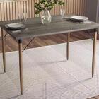 Mesa De Jantar 120x80cm Pes De Madeira Madri Ebano Pes Natural