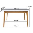 Mesa De Jantar 120x80cm Tampo Mdf Laca Dallas Branco/nozes