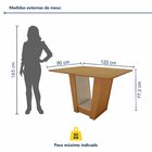 Mesa De Jantar 120x80cm Tampo Mdf No Glass Apogeu Amêndoa/off
