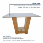 Mesa De Jantar 120x80cm Tampo Mdf/vidro Apogeu  Amêndoa Clean