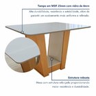Mesa De Jantar 120x80cm Tampo Mdf/vidro Apogeu  Amêndoa Clean
