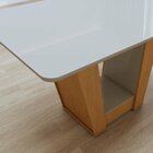 Mesa De Jantar 120x80cm Tampo Mdf/vidro Apogeu  Amêndoa Clean