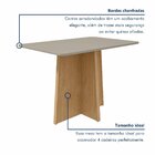 Mesa De Jantar 120x80cm Tampo Mdf/vidro Celebrare  Amêndoa Cl